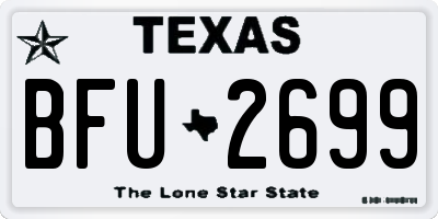 TX license plate BFU2699