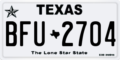 TX license plate BFU2704