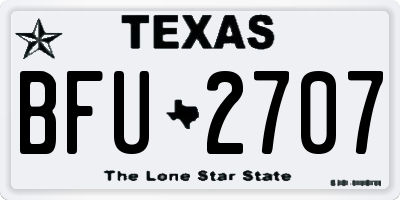TX license plate BFU2707
