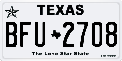 TX license plate BFU2708