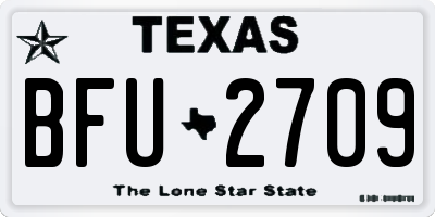 TX license plate BFU2709
