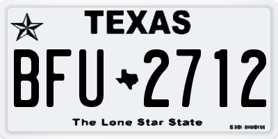 TX license plate BFU2712