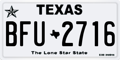 TX license plate BFU2716