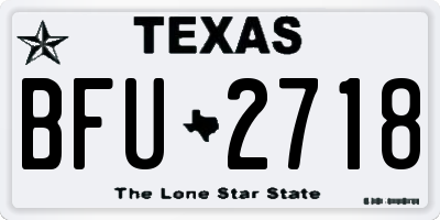 TX license plate BFU2718