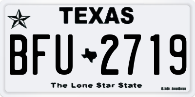 TX license plate BFU2719