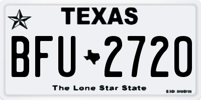 TX license plate BFU2720
