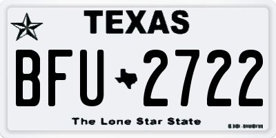 TX license plate BFU2722