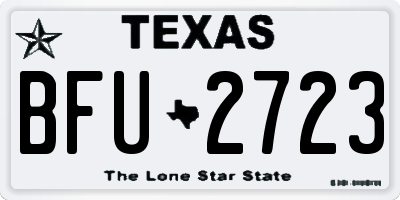 TX license plate BFU2723