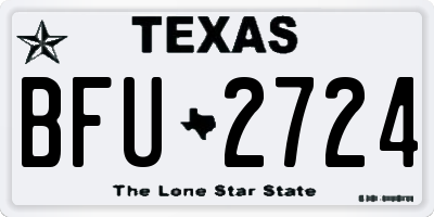 TX license plate BFU2724
