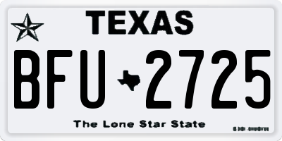 TX license plate BFU2725