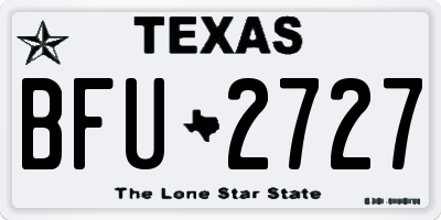 TX license plate BFU2727