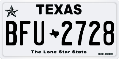 TX license plate BFU2728