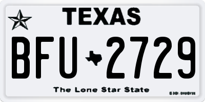 TX license plate BFU2729