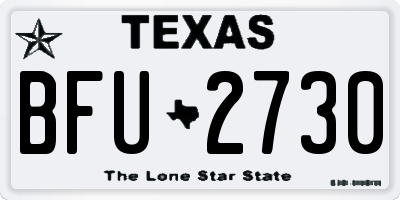 TX license plate BFU2730
