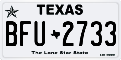 TX license plate BFU2733