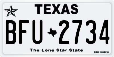 TX license plate BFU2734
