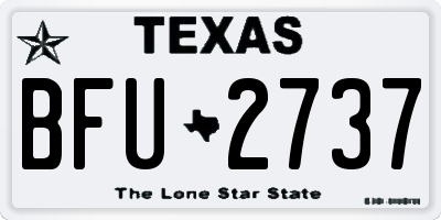 TX license plate BFU2737