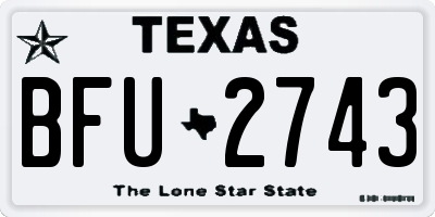 TX license plate BFU2743