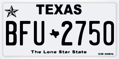 TX license plate BFU2750