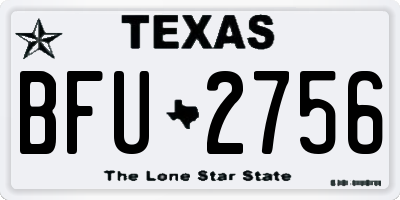 TX license plate BFU2756