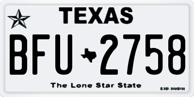 TX license plate BFU2758