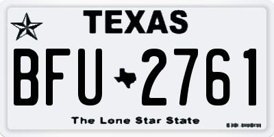 TX license plate BFU2761