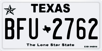 TX license plate BFU2762