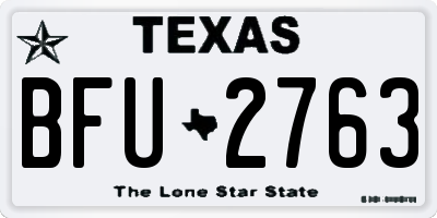 TX license plate BFU2763