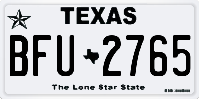 TX license plate BFU2765