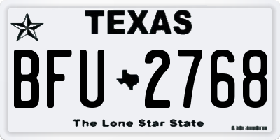 TX license plate BFU2768