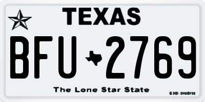 TX license plate BFU2769