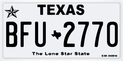 TX license plate BFU2770