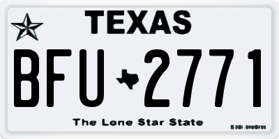 TX license plate BFU2771