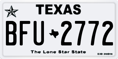 TX license plate BFU2772