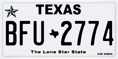 TX license plate BFU2774
