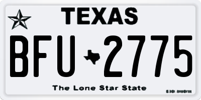 TX license plate BFU2775