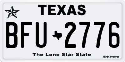 TX license plate BFU2776
