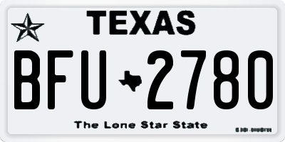 TX license plate BFU2780
