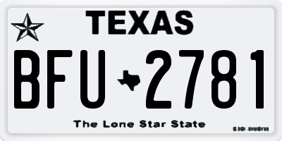TX license plate BFU2781