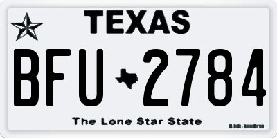 TX license plate BFU2784