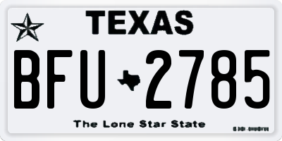 TX license plate BFU2785