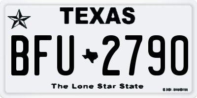 TX license plate BFU2790