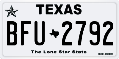 TX license plate BFU2792