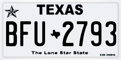 TX license plate BFU2793