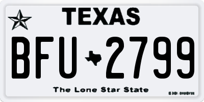 TX license plate BFU2799