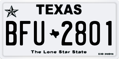 TX license plate BFU2801