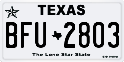 TX license plate BFU2803