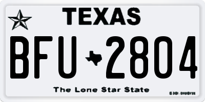TX license plate BFU2804