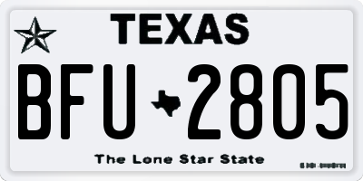 TX license plate BFU2805