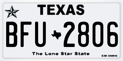 TX license plate BFU2806